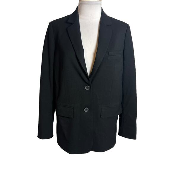 Everlane Italian wool double button blazer black Sz 0 - Picture 2 of 7
